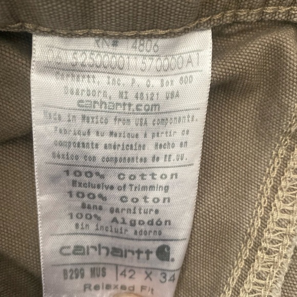 Men's Carhartt Tan Pants 42x34 - Picture 4 of 4